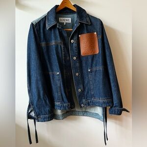 Loewe Denim Jacket with Leather Anagram Pocket